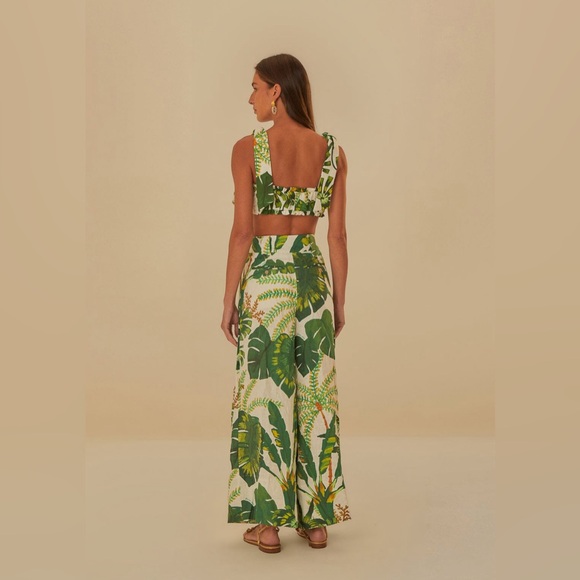 Farm Rio Tropical Forest Off-White Pants - Picture 4 of 10